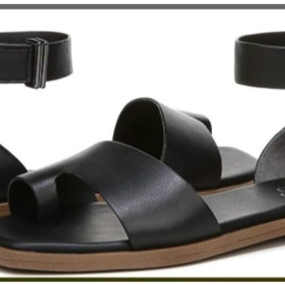Franco Sarto Black and Tan Sandals
